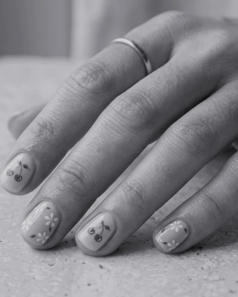 Black French Tips Style 2: High-Contrast Studio Edge