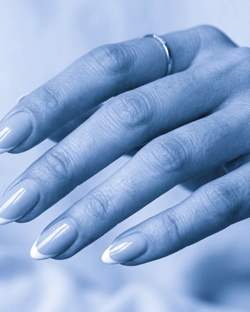 Blue Nails Style 2: Geometric Floating Geometry
