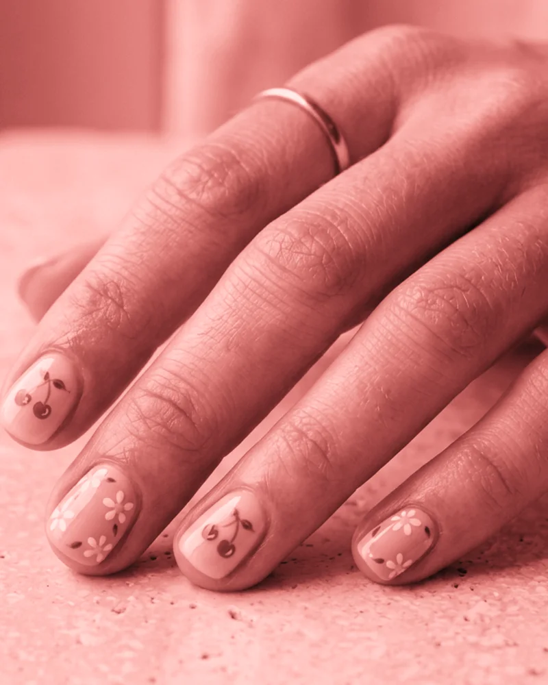 Burgundy Nails Style 10: Sunset Rose Gold Transition on short square nails