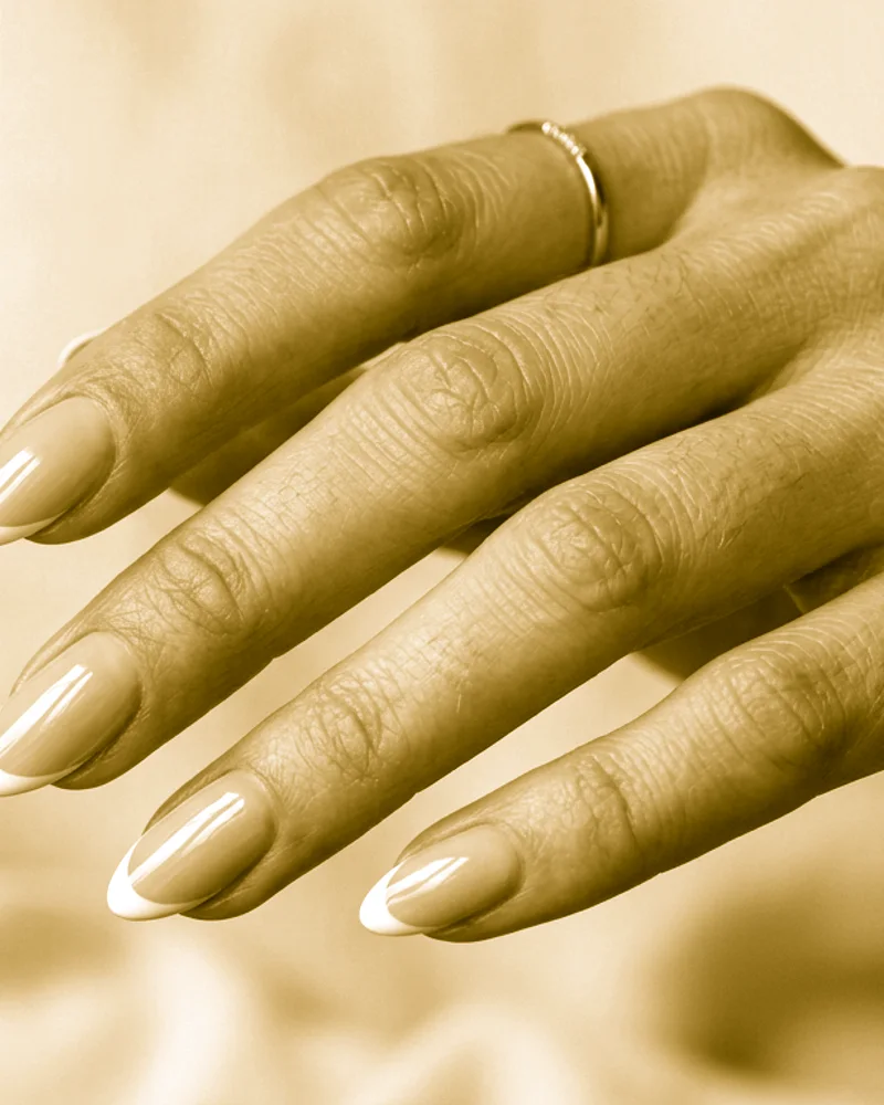 Glitter Nails Style 4: Reverse Cuticle Moon Glow
