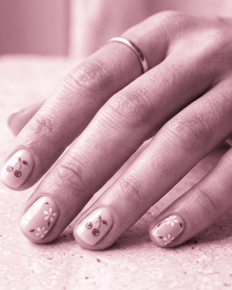 Pink Acrylic Nails Style 12: Clean Contemporary Grid on coffin nails