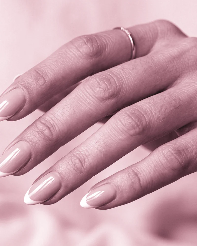 Pink Nails Style 4: Minimalist Graphic Lines