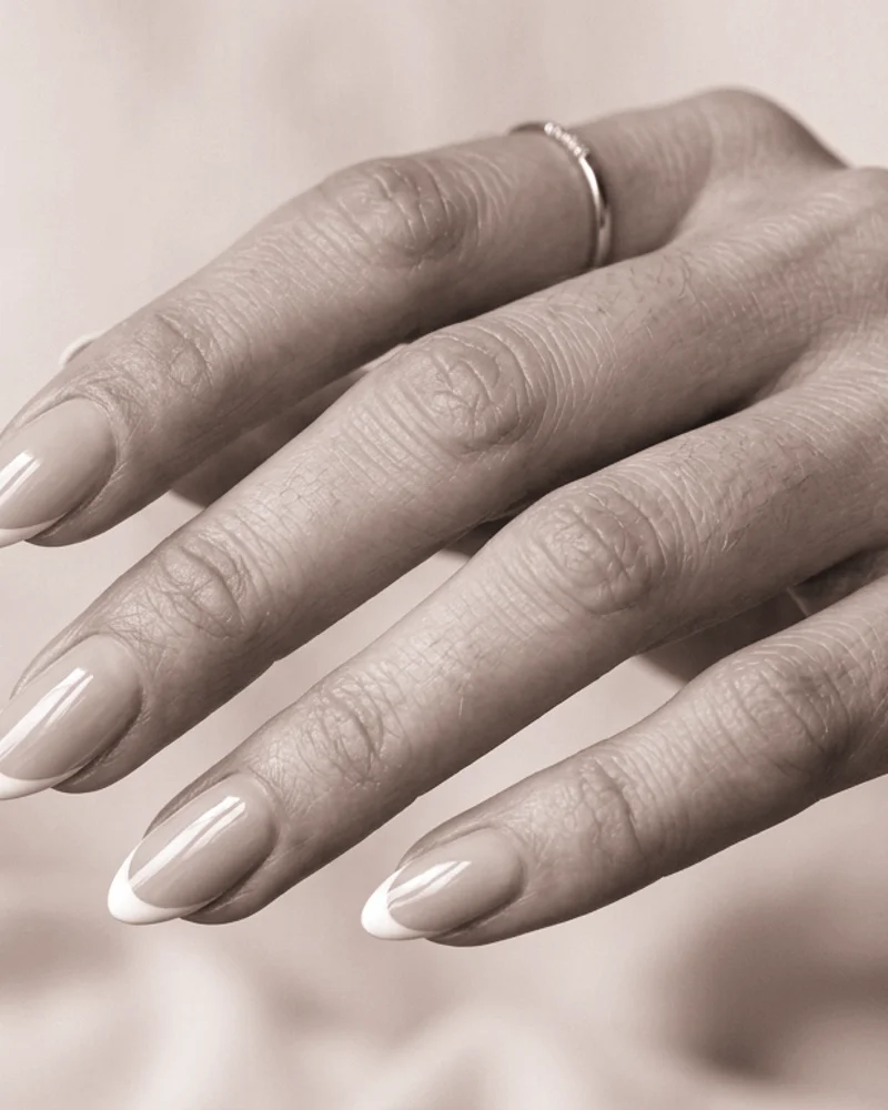 Valentine's Day Nails Style 24: Clean Contemporary Grid on ballerina nails